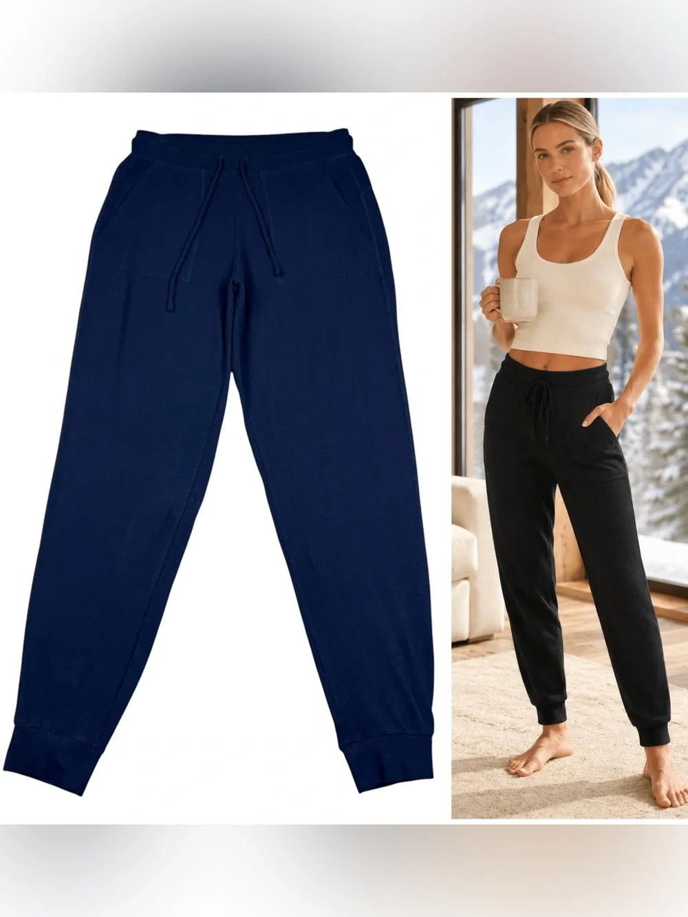 Alo Yoga Soho Jogger Sweatpants Small Black Alolux High Rise Ankle Lounge Pocket